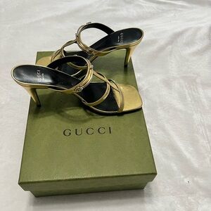 Gucci Women's Gold Strappy Heels
